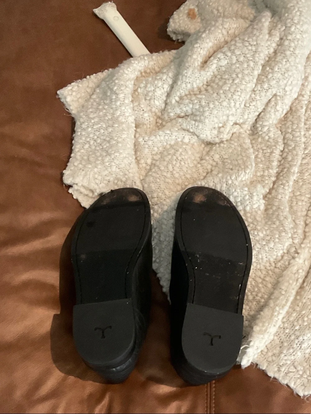 Tecovas Black Leather Slip-On Loafers with Textured Finish